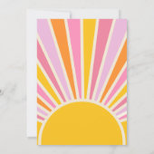 Hier komt het Sun Sunshine Girl Baby shower Kaart (Achterkant)