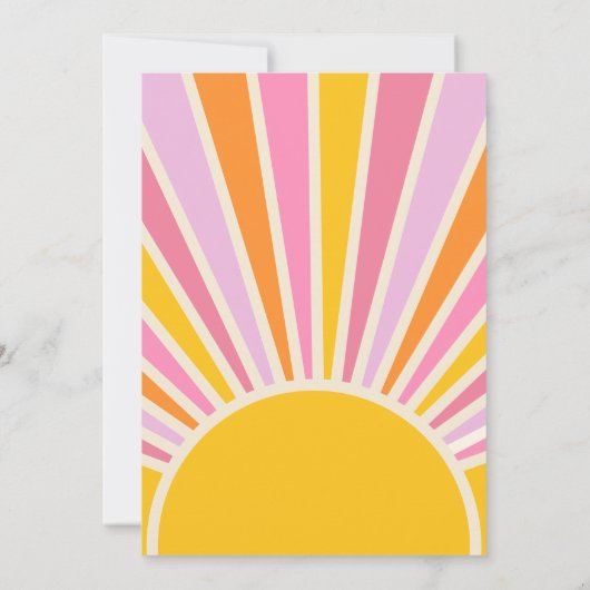 Hier komt het Sun Sunshine Girl Baby shower Kaart (Achterkant)