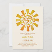 Hier komt het Sun Waterverf Baby shower Kaart (Voorkant)