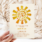 Hier komt het Sun Waterverf Baby shower Kaart