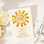 Hier komt het Sun Waterverf Baby shower Kaart