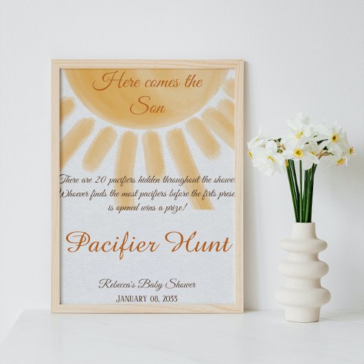 Hier komt het Sunshine Baby shower Pacifier Hunt G Poster