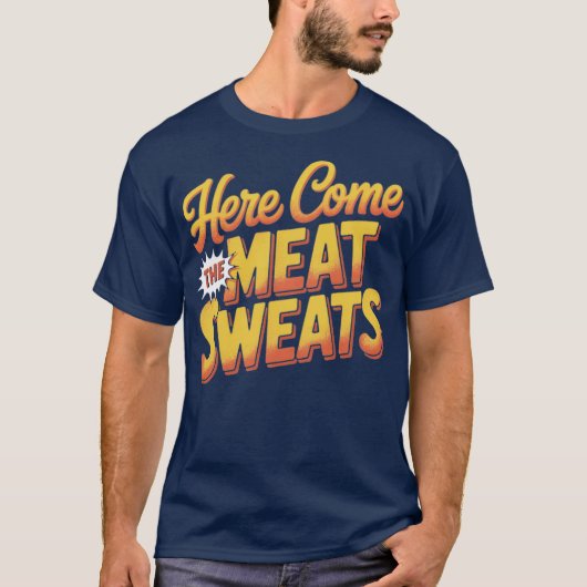 Hier komt het vlees zweet grappige Thanksgiving T-shirt (Voorkant)