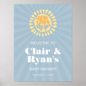 Hier komt het Welkomstteken van het Baby shower va Poster (Voorkant)