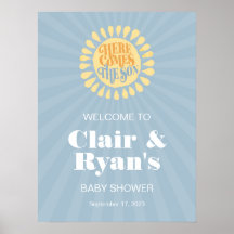 Hier komt het Welkomstteken van het Baby shower va
