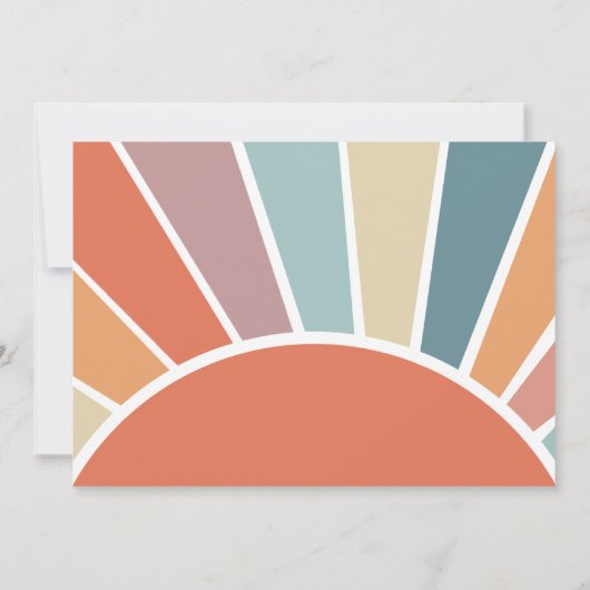 Hier komt het zon Baby shower gedempte regenboog Kaart (Achterkant)