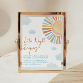Hier komt het zon Baby shower Late Night luiers Poster