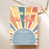 Hier komt het zon Baby shower regenboog Kaart