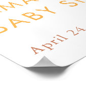 Hier komt het zonneschijn baby shower welkom poster (Hoek)