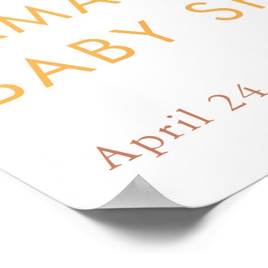 Hier komt het zonneschijn baby shower welkom poster (Hoek)