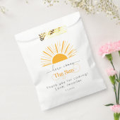 Hier komt het zonneschijnfeest. bedankzakje (Gezegeld)