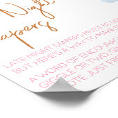 Hier komt het zonnetje Late Night Luiers Poster (Hoek)