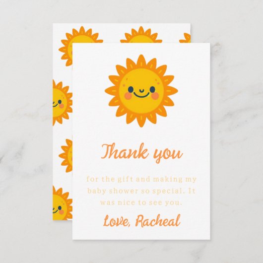 Hier komt het zoon Baby shower Bedankkaart (Voorkant / Achterkant)