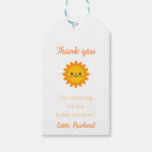 Hier komt het zoon Baby shower Cadeaulabel (Voorkant)