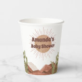 Hier komt het zoon Baby shower Papieren Bekers (Achterkant)