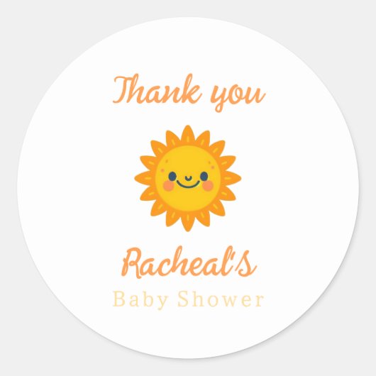 Hier komt het zoon Baby shower Ronde Sticker (Voorkant)