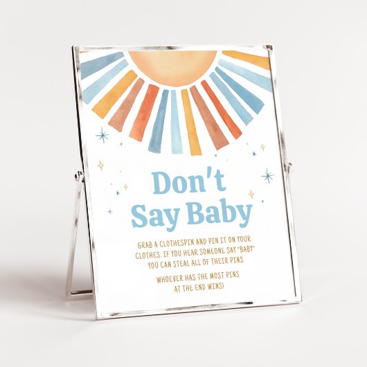 Hier komt het Zoon Baby shower Zeg niet Baby Poster