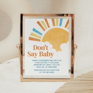 Hier komt het Zoon Baby shower Zeg niet Baby Poster