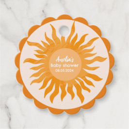 Hier komt het zoontje boho geel Baby shower Bedankjes Labels