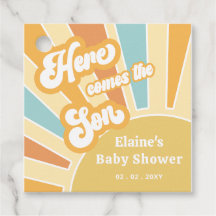 Hier komt het zoontje boho retro baby shower