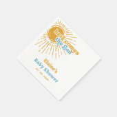 Hier komt het zoontje boho retro baby shower servet (Hoek)