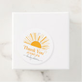 Hier komt het zoontzon baby shower bedankjes labels (In situ)