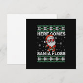Hier komt Kerstman Floss UGLY Kerst Slaperig Hemd Kaart (Voorkant / Achterkant)