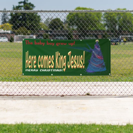 Hier komt Koning Jezus! Kerstbanner Spandoek (Insitu)