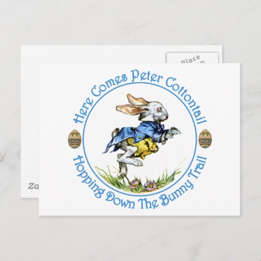 Hier komt Peter Cottontail Briefkaart (Voorkant / Achterkant)