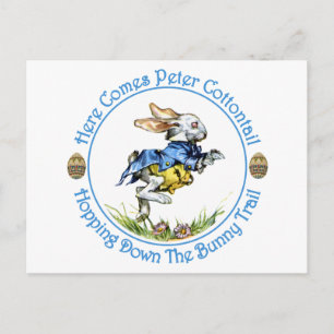 Hier komt Peter Cottontail Briefkaart