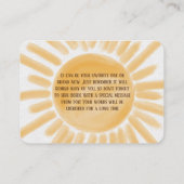 Hier komt Ray Sunshine Book voor Baby shower Game Informatiekaartje (Achterkant)