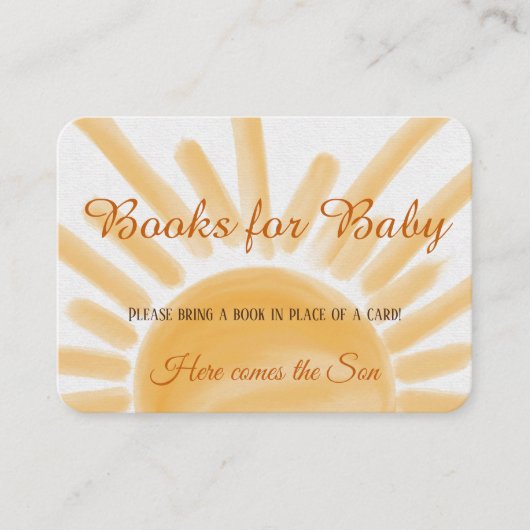 Hier komt Ray Sunshine Book voor Baby shower Game Informatiekaartje (Voorkant)