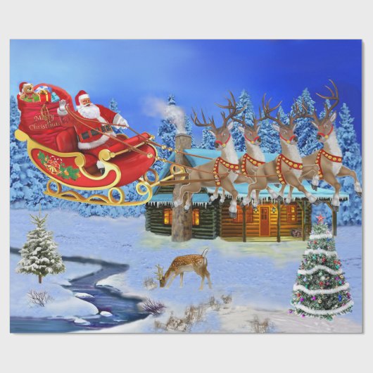 HIER KOMT SANTA CLAUS CADEAUPAPIER (Vlak)