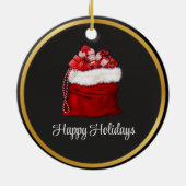 HIER KOMT SANTA OP SKATEBOARD CHRISTMAS CERAMIC O KERAMISCH ORNAMENT (Achterkant)