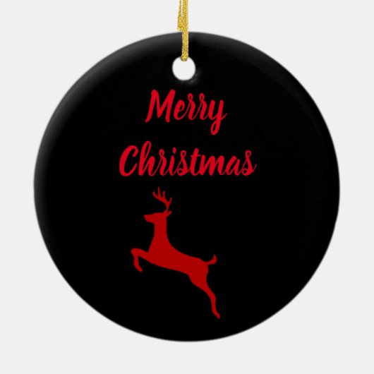 HIER KOMT SANTA OP SKATEBOARD CHRISTMAS KERAMISCH ORNAMENT (Achterkant)