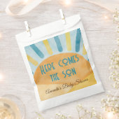 Hier komt Sunshine Blue Ray Baby shower cadeau Bedankzakje (Geknipt)