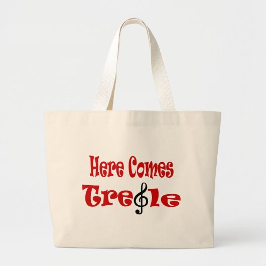 Hier komt Treble Grote Tote Bag (Voorkant)