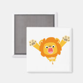 Hier komt Trouble (schattige cartoon Lion) magneet (Voorkant / Achterkant)