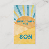 Hier komt Zoon Blue Rays Sunshine Baby shower Game Informatiekaartje (Achterkant)