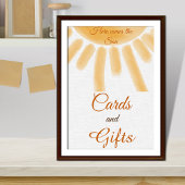 Hier komt Zoon-geelzonnige Baby shower Favor Poster