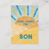 Hier komt Zoon Rays Sunshine Book Baby shower Game Informatiekaartje (Achterkant)