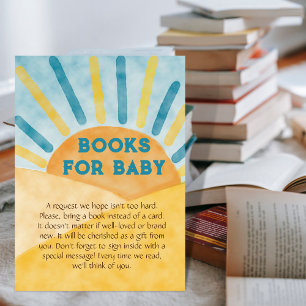 Hier komt Zoon Rays Sunshine Book Baby shower Game Informatiekaartje