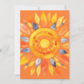 Hier komt Zoon Sunshine Blue Ray Boy Baby shower Kaart (Achterkant)