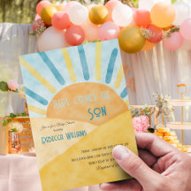 Hier komt Zoon Sunshine Blue Ray Boy Baby shower