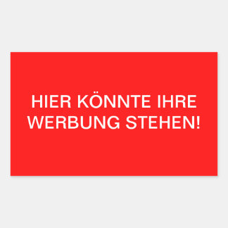 Hier könnte ihre Werbung stehen! Rechthoekige Sticker