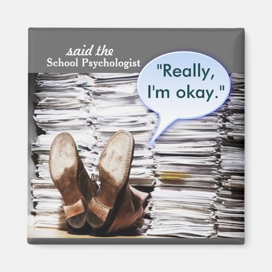 Hier ligt een school psycholoog magneet (Voorkant)