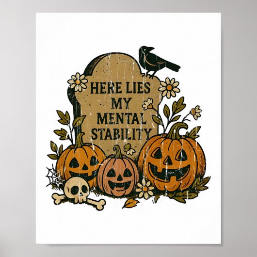 Hier ligt mijn mentale stabiliteit poster (Voorkant)