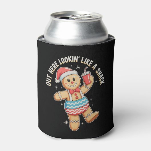 Hier lijkt het net een grappige snack kerst kerst  blikjeskoeler (Blikje Voorkant)