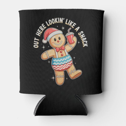 Hier lijkt het net een grappige snack kerst kerst  blikjeskoeler (Voorkant)