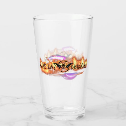 Hier live Dragons Shaker Glass Glas (Achterkant)